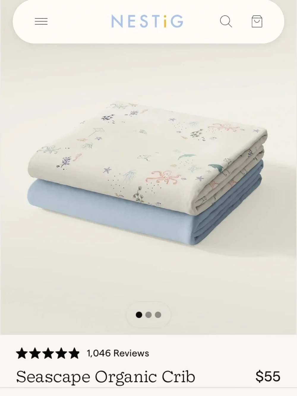 NESTIG Organic Cotton Mini Crib Sheet